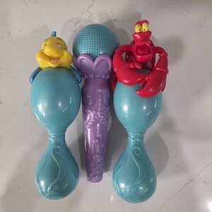 Disney The Little Mermaid Maracas Toy Music Play Sebastian & Flounder Jakks 2013